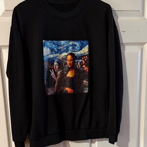 Artistic Black Crewneck Sweater